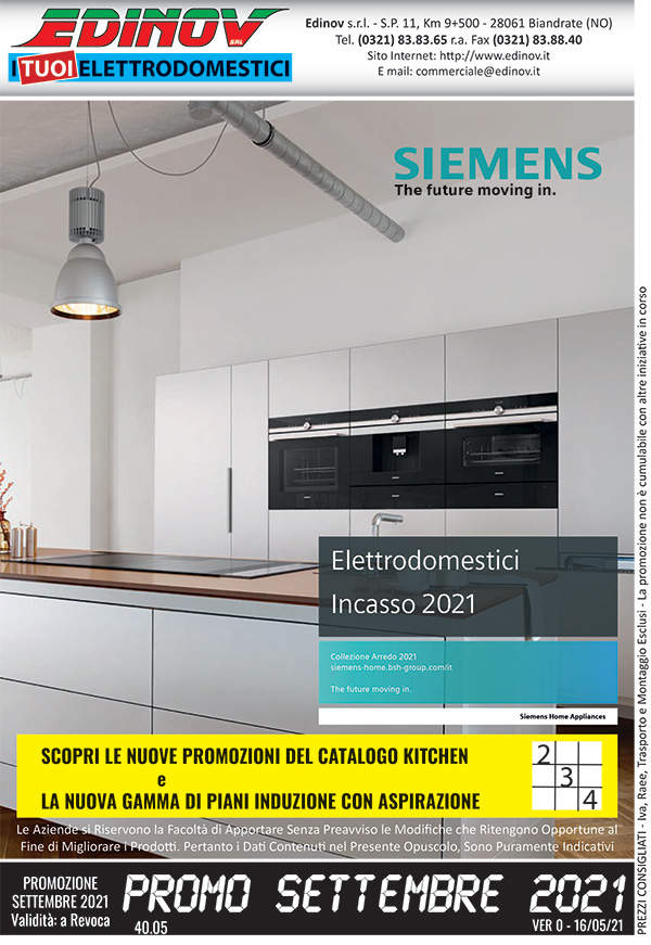 SIEMENS - Articoli Promozionati - Prezzi Netti a Revoca Validità dal 01 Settembre 2021 - KITCHEN