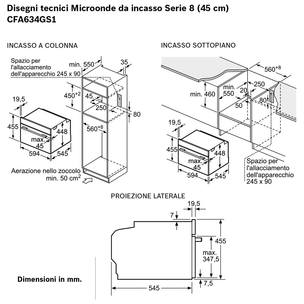 BOSCH@CFA634GS1 MicroOnde H45 Compatto / Inox - immagine 2