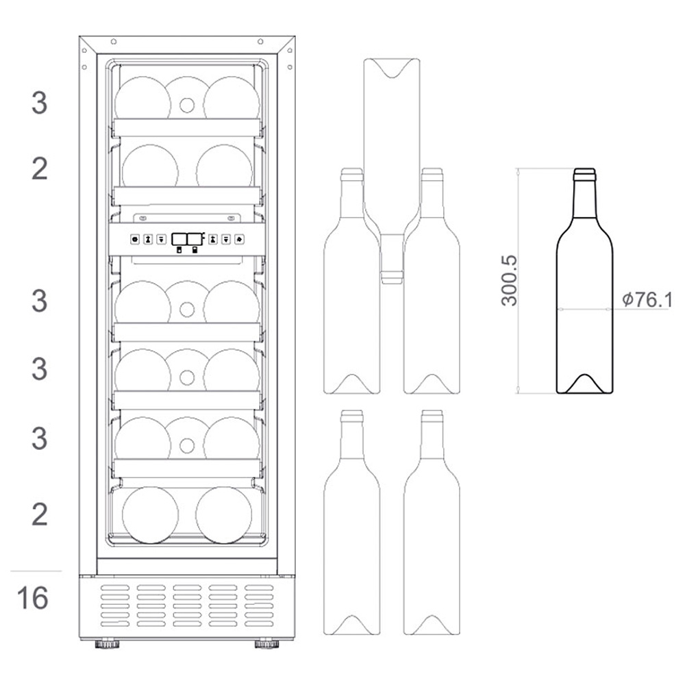 PANDO@PVMB3016XL Cantina 16 Bott. / Inox.Sx* - immagine 4