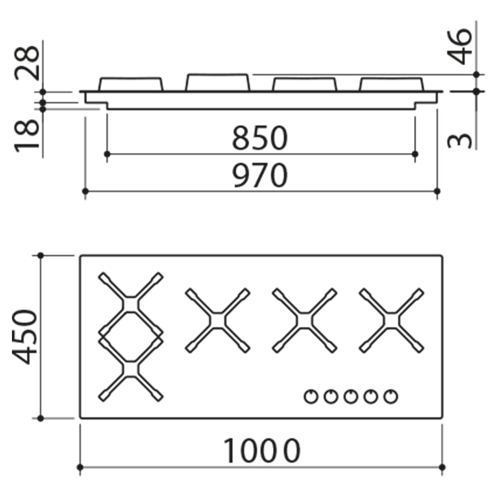 BARAZZA 1PSP105 Piano SELECT PLUS 100.IBR / Inox - immagine 2