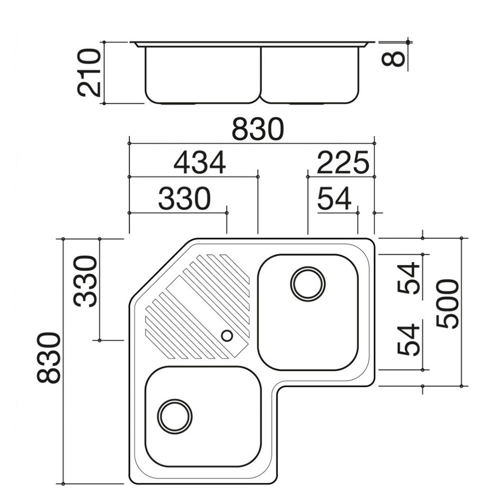 BARAZZA 1LFS82A Lavello B_FAST Angolare / Inox - immagine 2