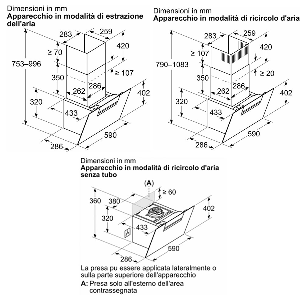 BOSCH DWK67FN60 Cappa Parete 60 / Nero - immagine 4