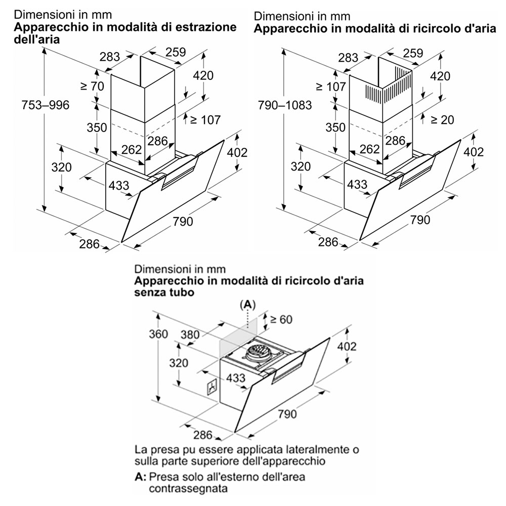 BOSCH DWK87FN60 Cappa Parete 80 / Nero - immagine 4