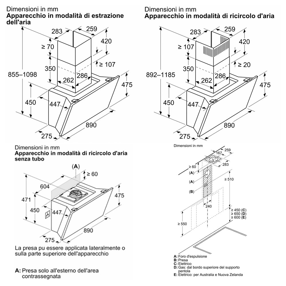 BOSCH@DWK91LT60 Cappa Parete 90 / Nero - immagine 3