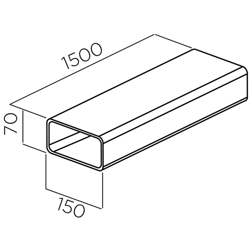 ELICA@1052B Tubo Rettangolare 150x70x1500 mm - immagine 2