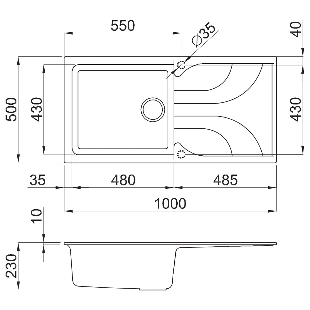 ELLECI LGE48068 Lavello EGO 480 / Bianco - immagine 3