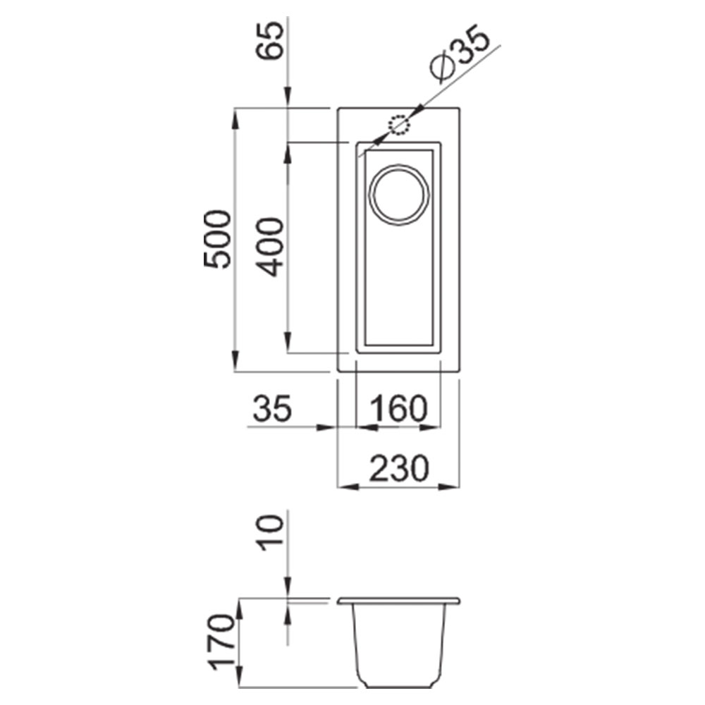 ELLECI LGQ05059 Lavello QUADRA 50 / Antracite - immagine 2