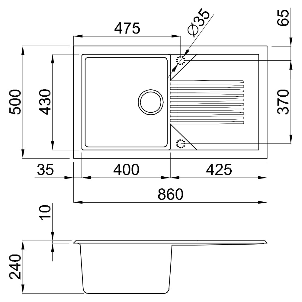 ELLECI@LGT40059 Lavello TEKNO / Antracite - immagine 3