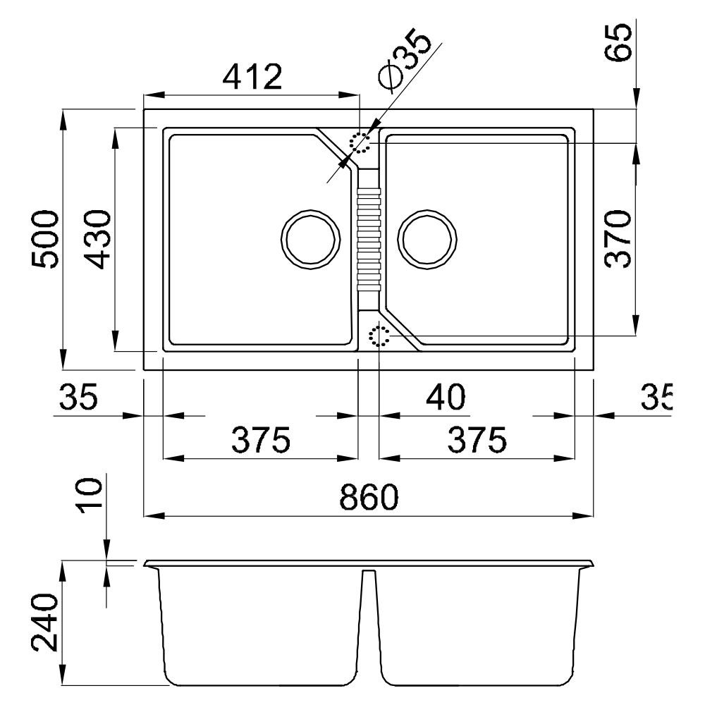 ELLECI@LGT45059 Lavello TEKNO / Antracite - immagine 2