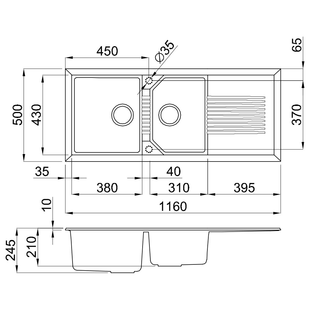 ELLECI@LGT50059 Lavello TEKNO / Antracite - immagine 2