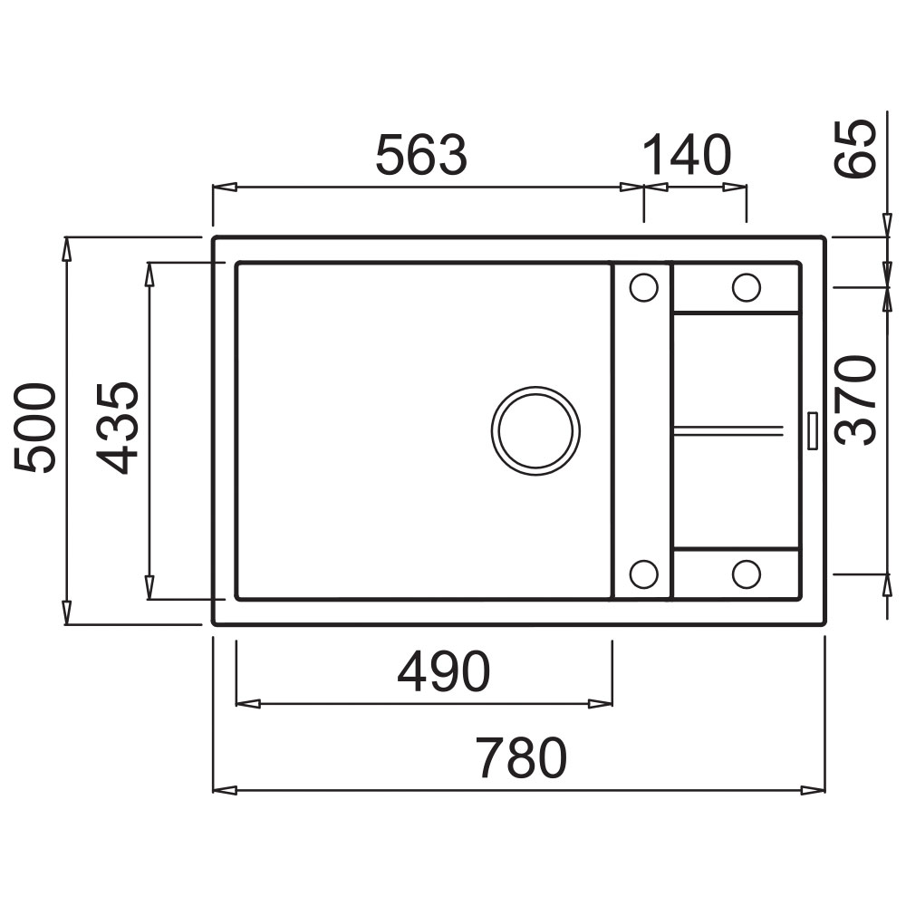 ELLECI LGU31048 Lavello UNICO 310 / Cemento - immagine 2
