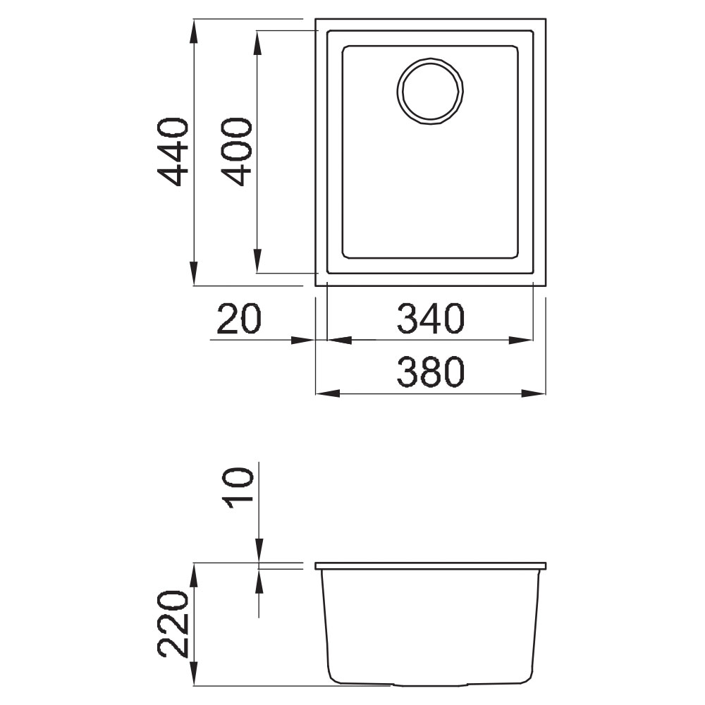 ELLECI LKQ10095BSO Lavello QUADRA 100 / Champagne - immagine 2