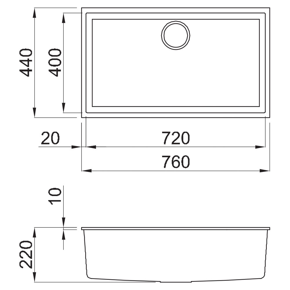 ELLECI LKQ13095BSO Lavello QUADRA 130 / Champagne - immagine 2