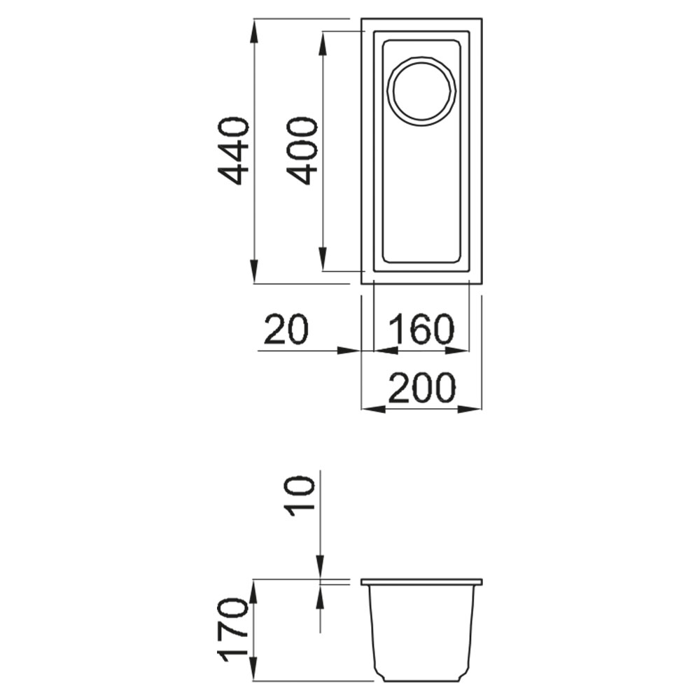 ELLECI LMQ05079BSO Lavello QUADRA 50 / Aluminium - immagine 3