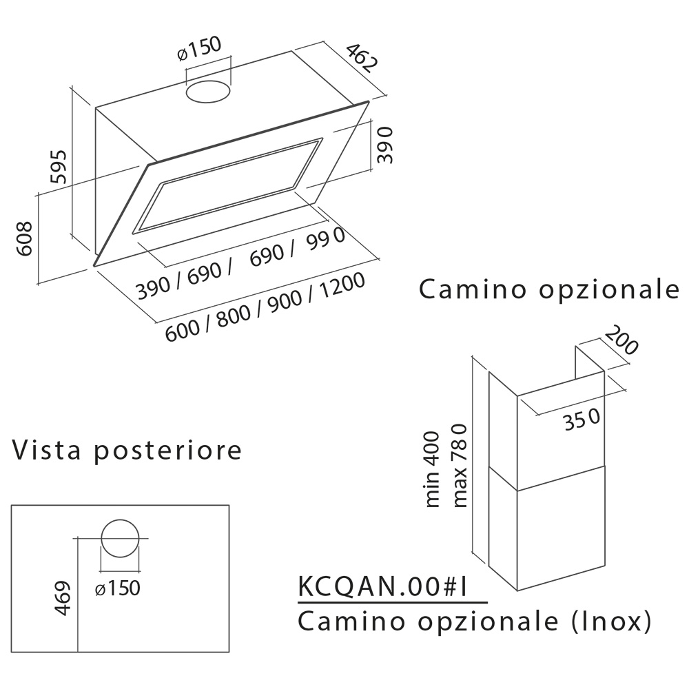 FALMEC QUASAR 90 Cappa Parete / Cr.Bianco - immagine 2