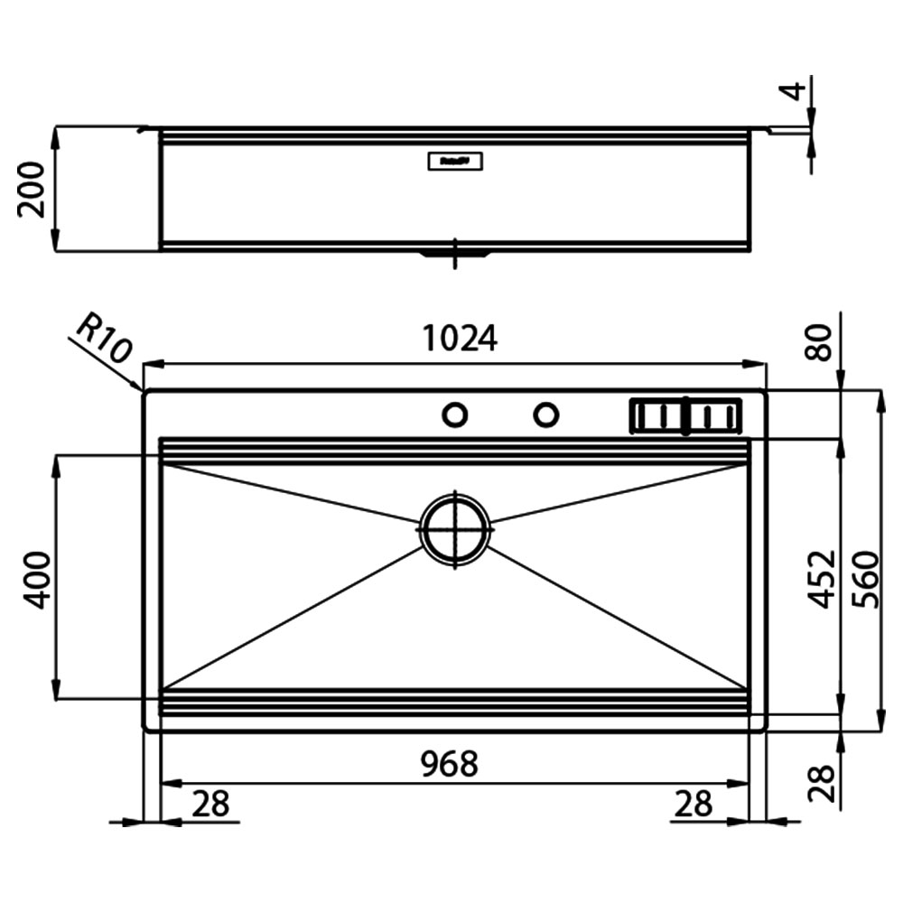 FOSTER@1018.055 Vasca MILANO 97.1V.Q4 / Inox - immagine 5