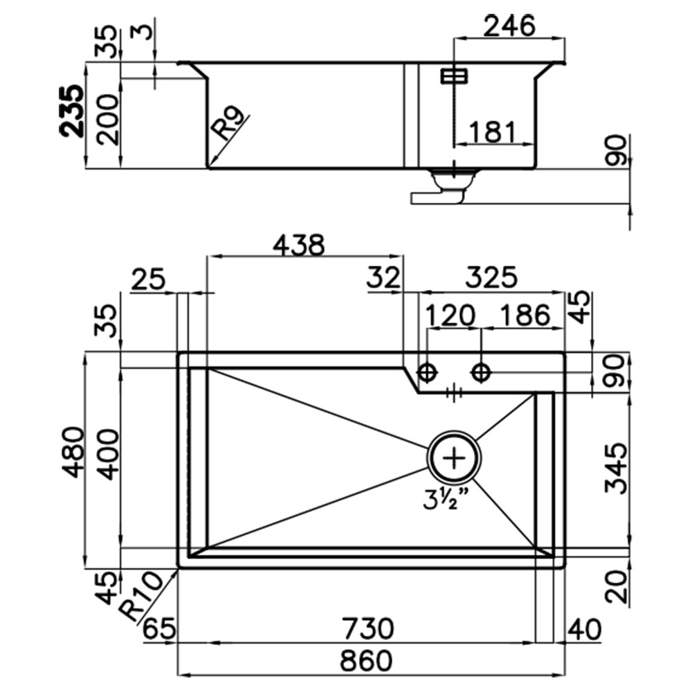 FOSTER@1402.100 Vasca GK 86.1V.SF / Inox - immagine 2