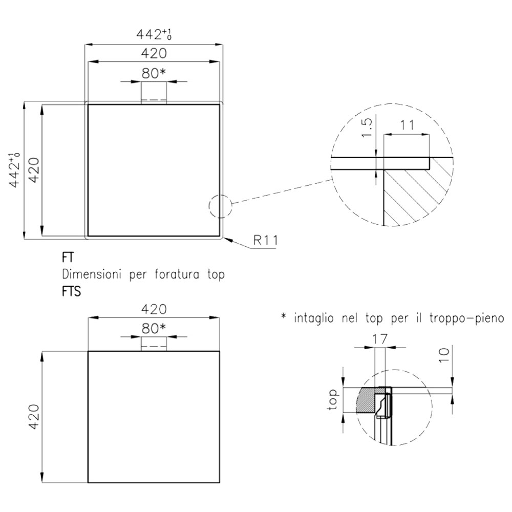 FOSTER@2156.050 Vasca KE 44.1V.FT / Inox - immagine 3