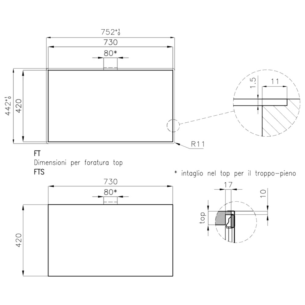 FOSTER@2157.050 Vasca KE 75.1V.FT / Inox - immagine 3