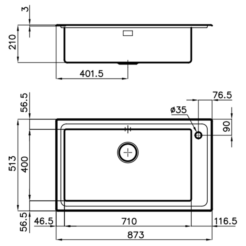 FOSTER@2287.050 Vasca KE 87.1V71.SF / Inox - immagine 2