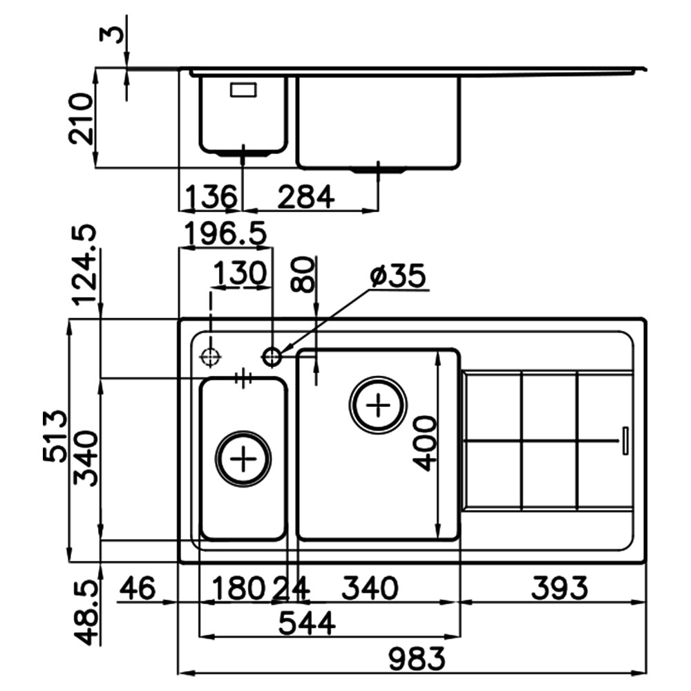 FOSTER@2297.052 Vasche KE 98.1½V.SF / Inox.S - immagine 2