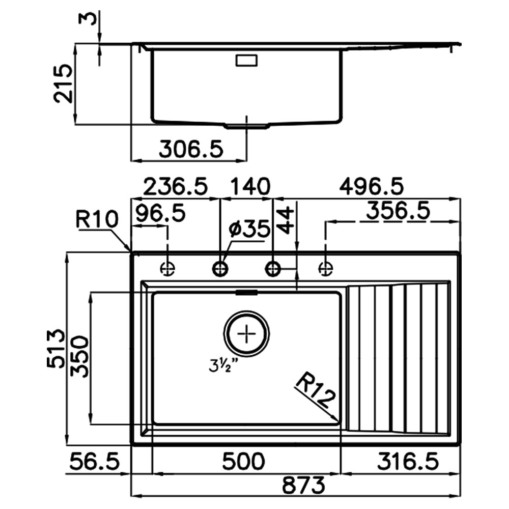 FOSTER@4500.051 Vasca STRIPE 87.1V.SF / Inox.D - immagine 2