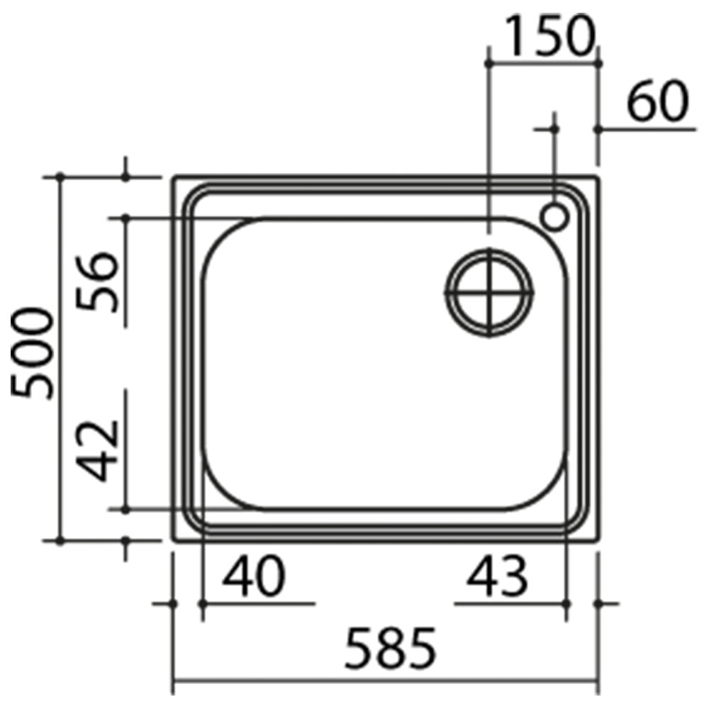 JOLLYNOX@1I60/1K Lavello BIG 58,5 1v / Inox - immagine 2