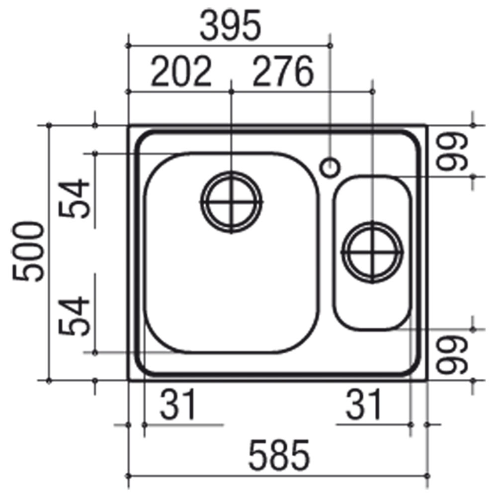 JOLLYNOX@1I60K Lavello VEGA 58,5 1v ½ / Inox - immagine 2