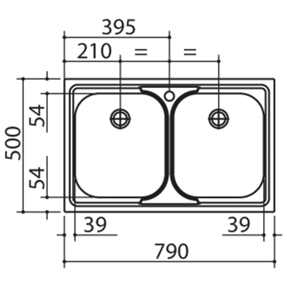 JOLLYNOX@1I80/2.91K Lavello VEGA 79 2v / Inox - immagine 2