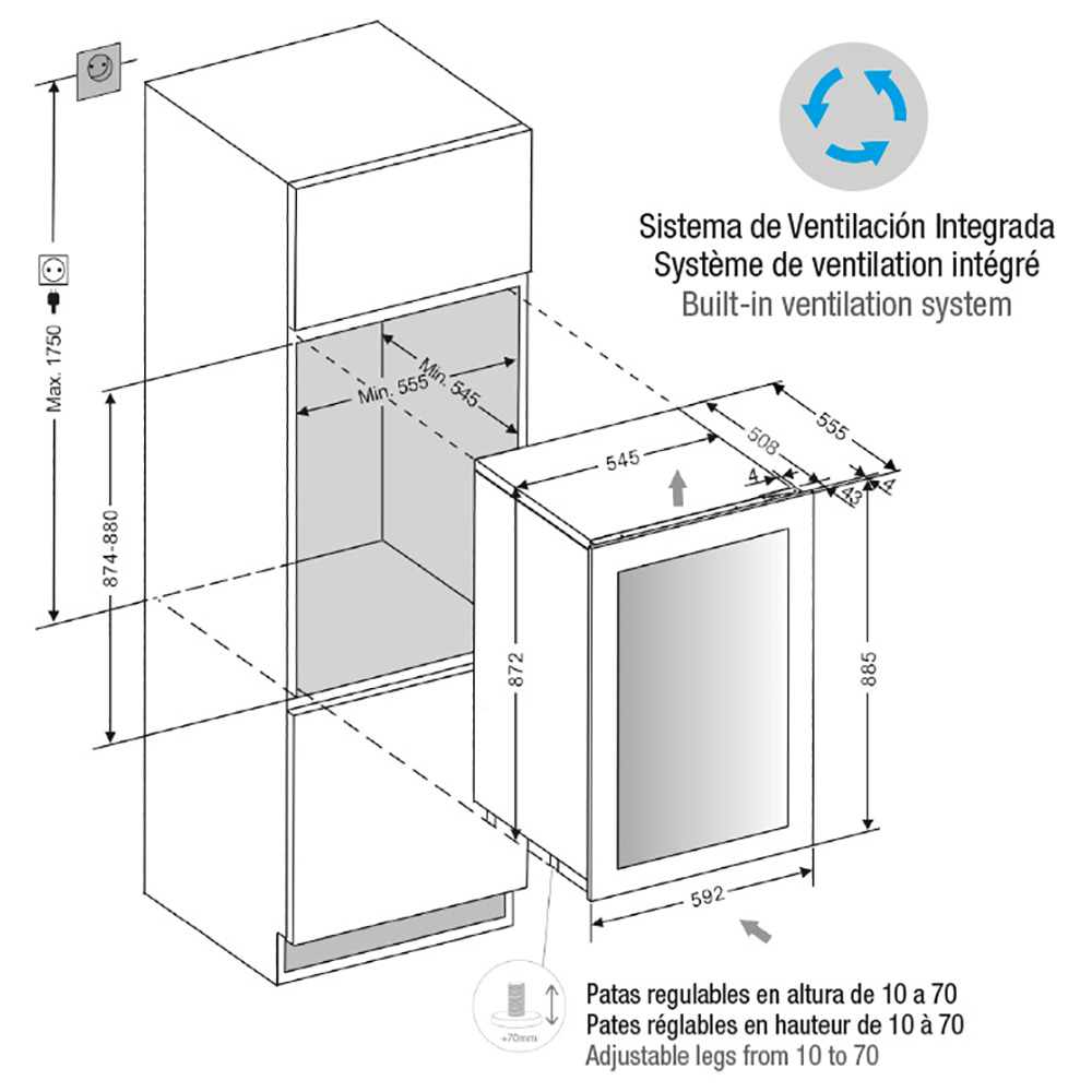 PANDO PVMAVP8845CRL Cantina 45 Bott. / Nero.Sx - immagine 3