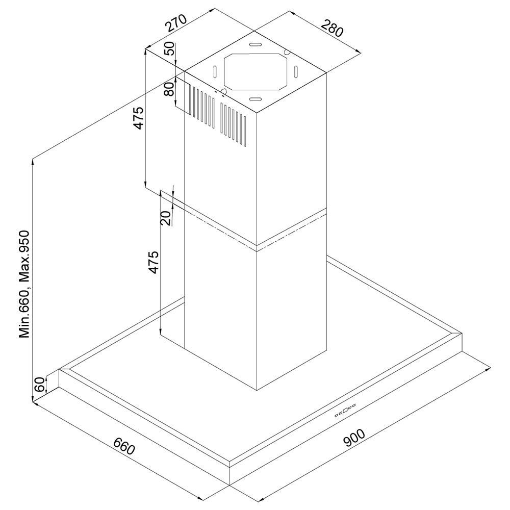 SILVERLINE 4110.9.733.01 Isola 90 / Inox - immagine 2