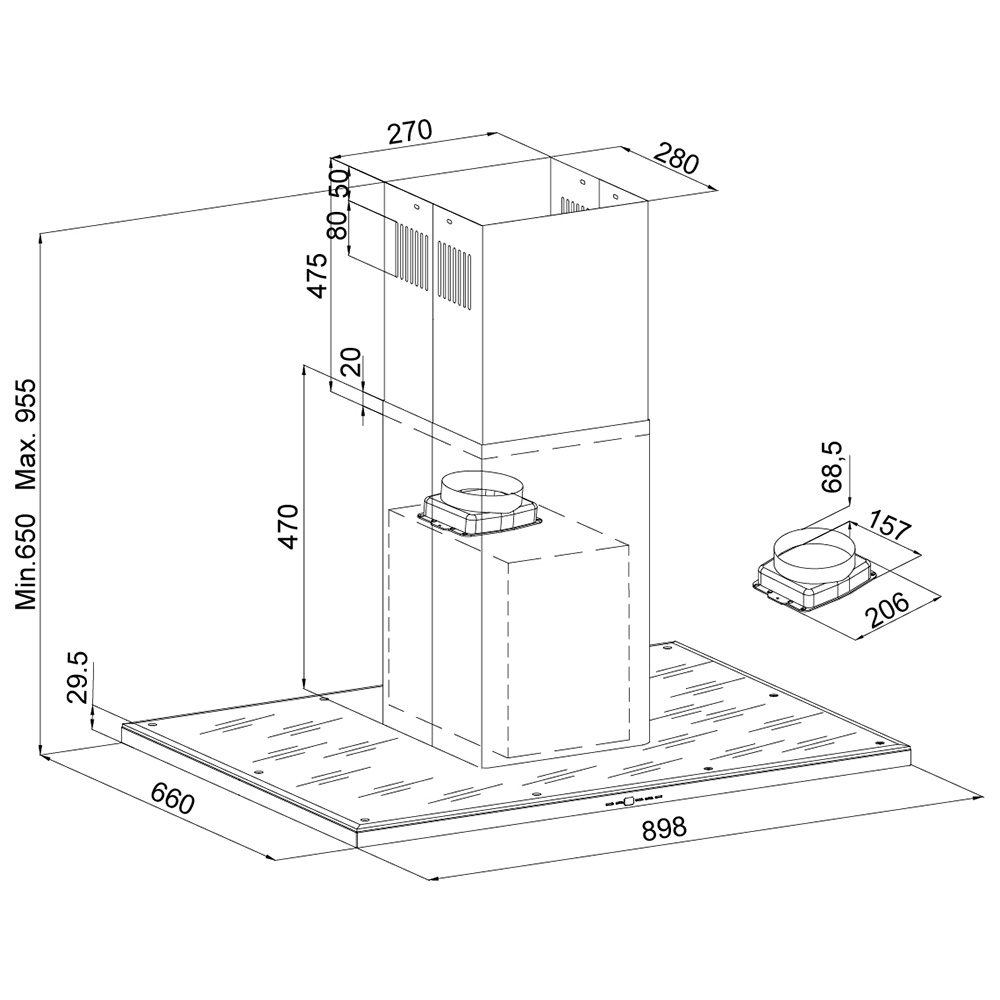 SILVERLINE@4250.9.733.01 Cappa Isola / Inox - immagine 2