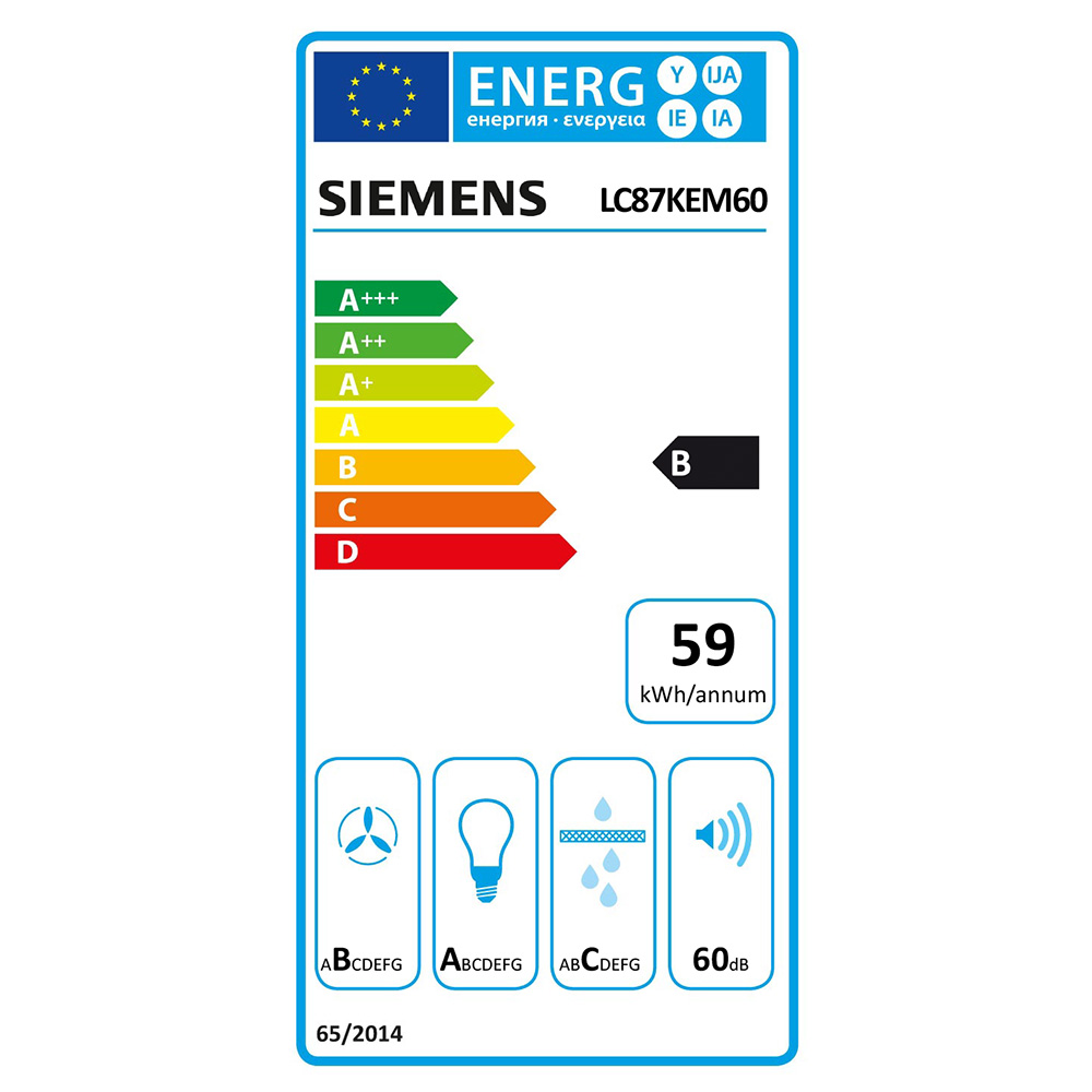 SIEMENS@LC87KEM60 Cappa Parete 80 / Cr.Nero - immagine 4