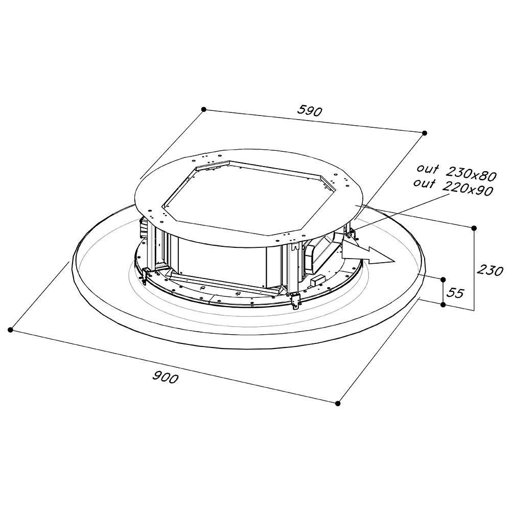 SIRIUS SLT962/CUEM/90 Cappa Soffitto / Rame - immagine 5