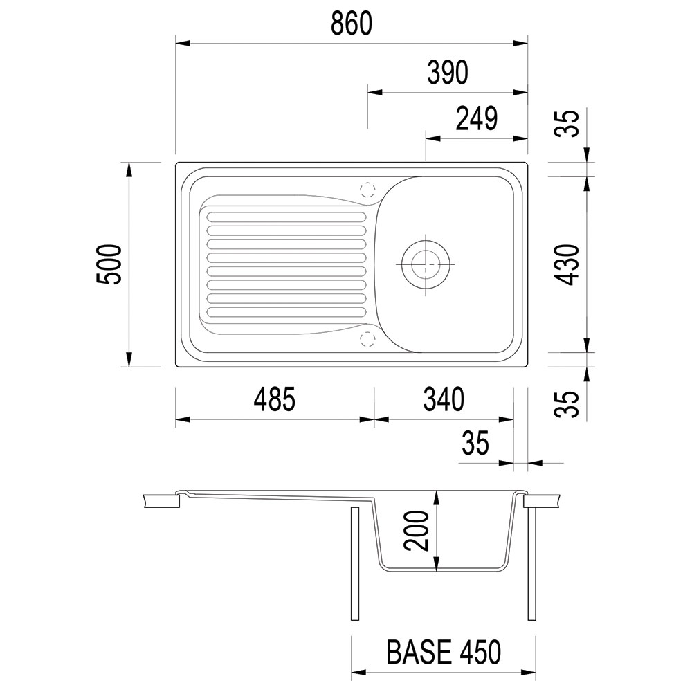 TELMA@HR08610.28 Lavello TG HARMONY / Bianco.Latte - immagine 2