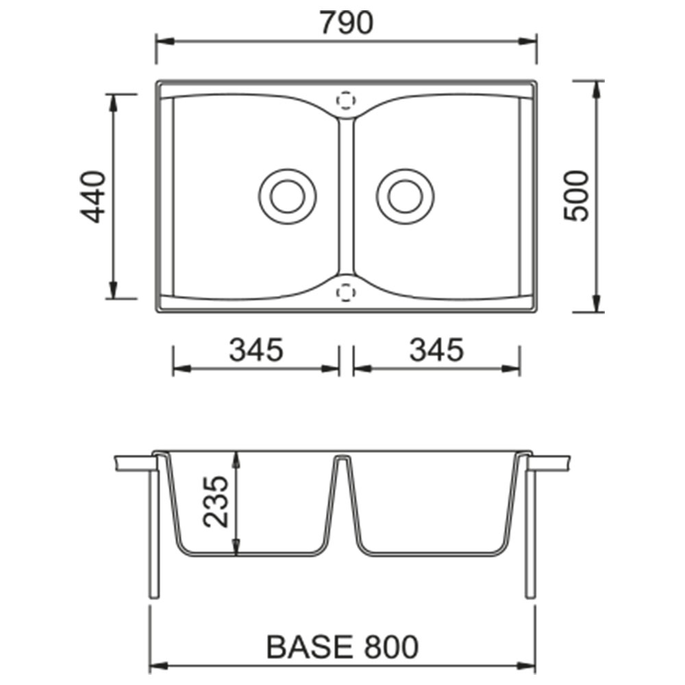 TELMA NK07920.72 Lavello MQ NAIKI / Titanio - immagine 3