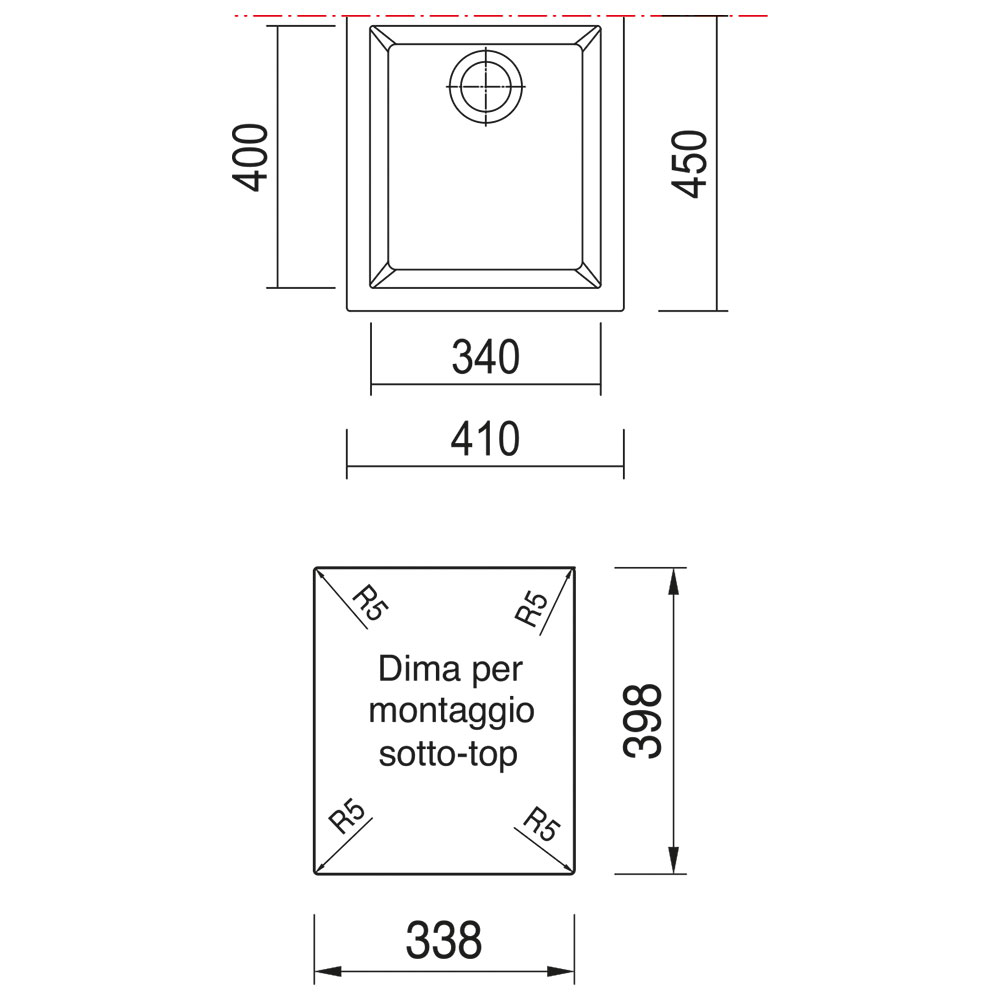TELMA ON4110ST.51 Lavello TG CUBE / Jasmine - immagine 3