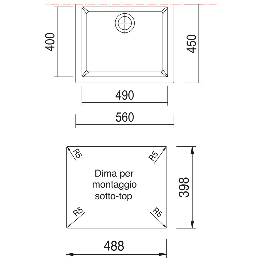 TELMA ON5610ST.31 Lavello TG CUBE / Gran.Bianco - immagine 3