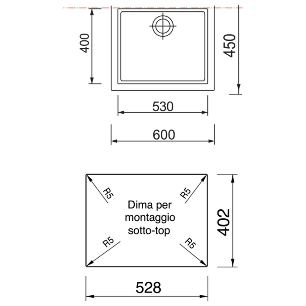 TELMA ON6010ST.54 Lavello TG CUBE / Tartufo - immagine 3
